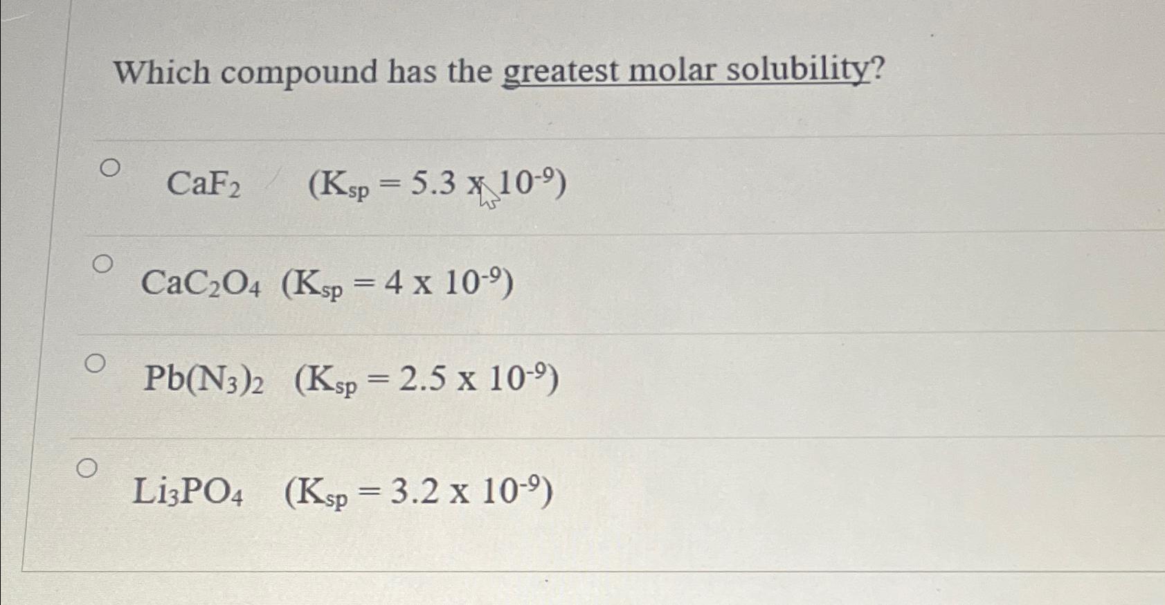 solved-which-compound-has-the-greatest-molar-chegg