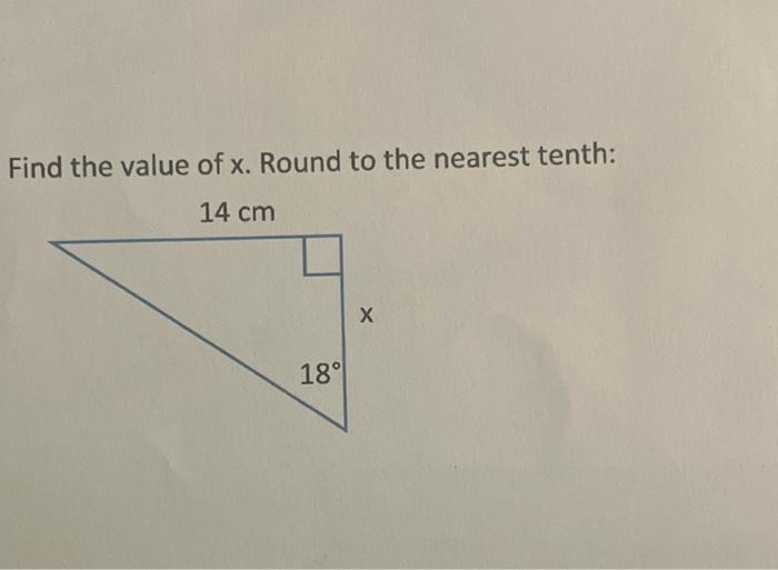 Find The Value Of X. Round To The Nearest Tenth: | Chegg.com