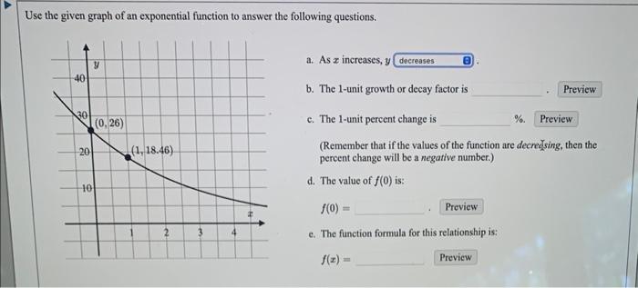 Solved Use The Given Graph Of An Exponential Function To | Chegg.com