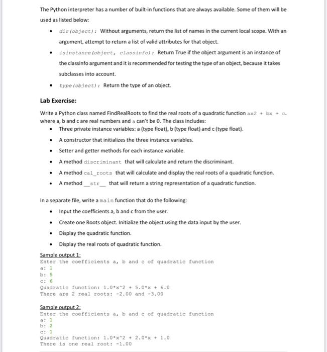 Solved Lab 5: Classes and objects Objectives: • Explain how | Chegg.com