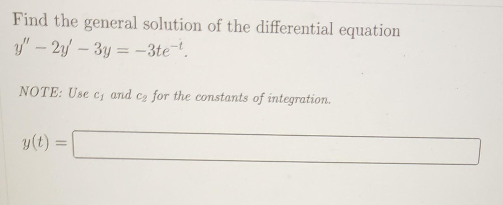 Solved Find the general solution of the differential | Chegg.com