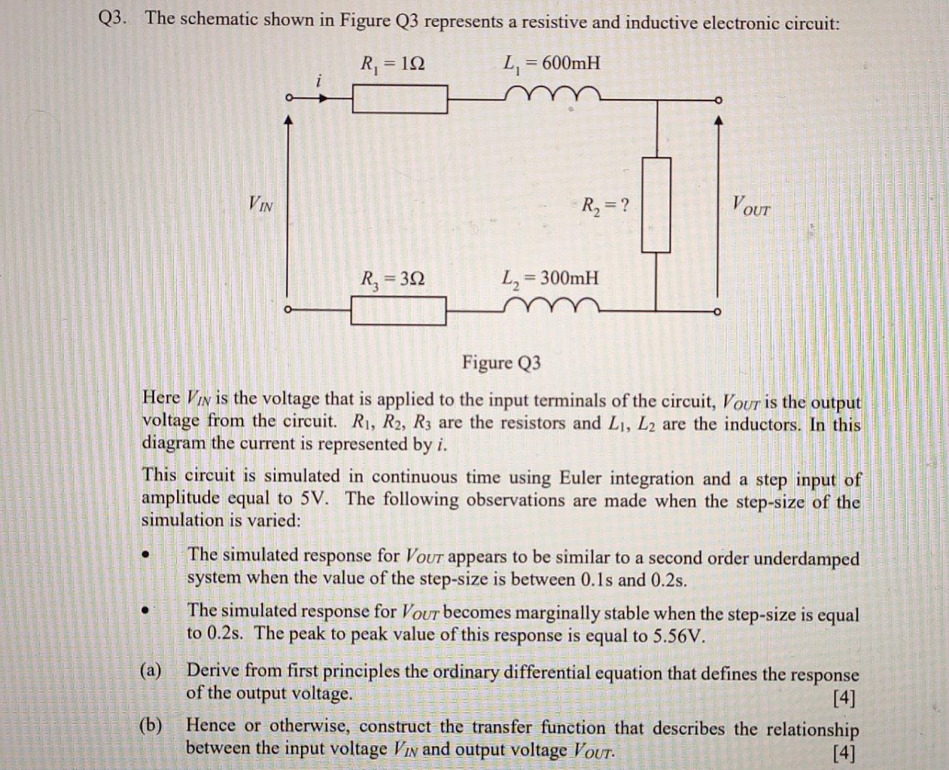 Solved Q3. The schematic shown in Figure Q3 represents a | Chegg.com