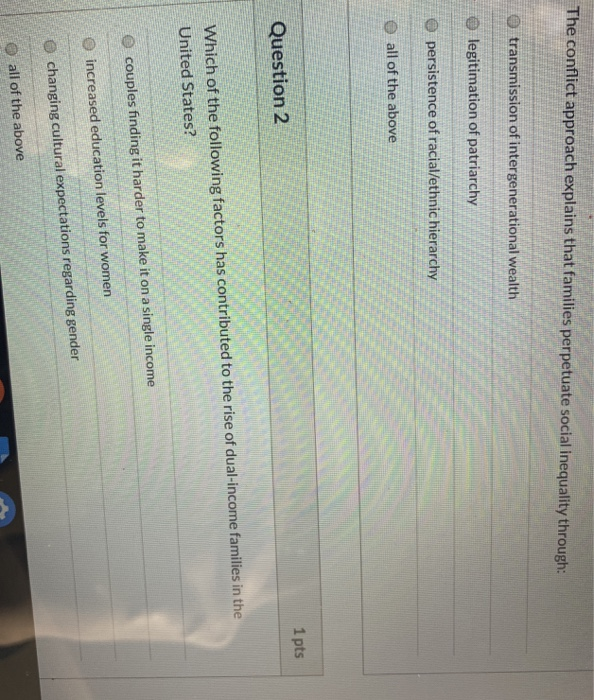 Solved The conflict approach explains that families | Chegg.com