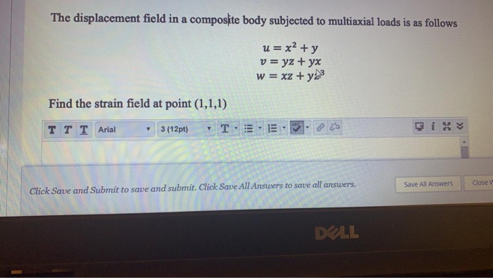 Solved The displacement field in a composite body subjected | Chegg.com