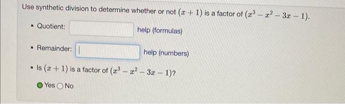 Solved Use synthetic division to determine whether or not | Chegg.com