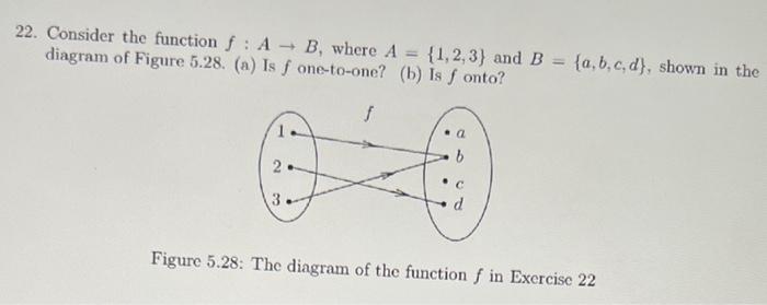 Solved 22. Consider the function f:A→B, where A={1,2,3} and | Chegg.com