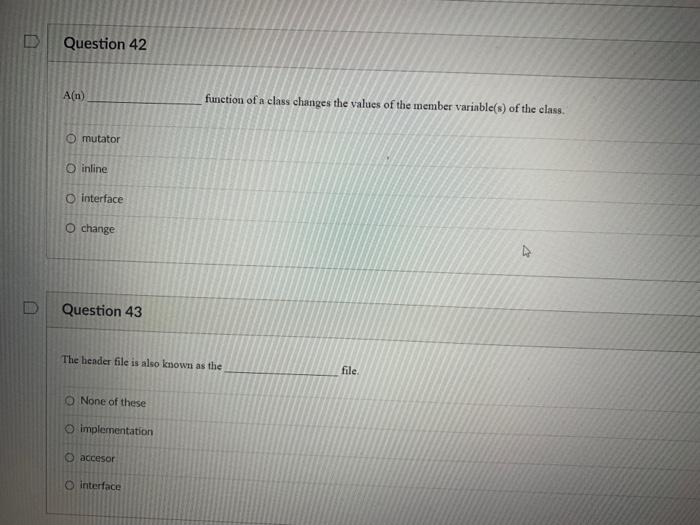 Solved A member function of a class that only accesses the | Chegg.com
