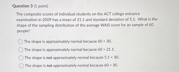 Solved The composite scores of individual students on the | Chegg.com