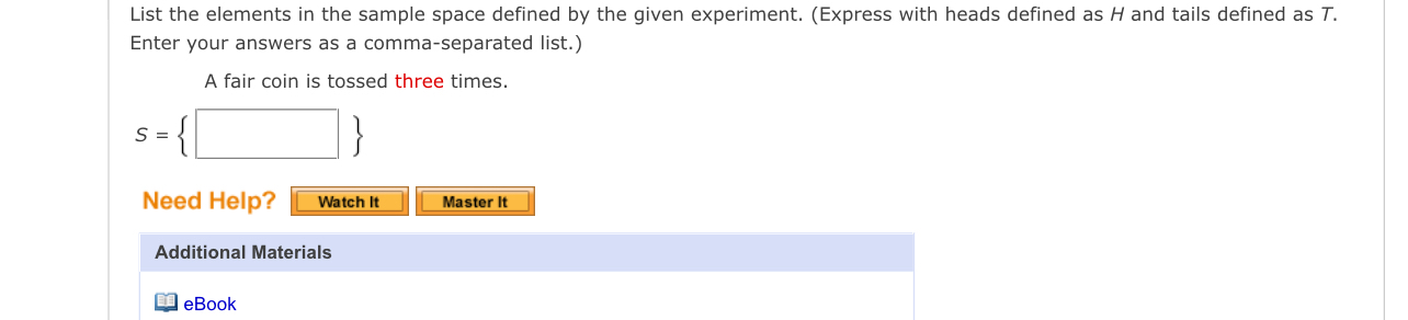 Solved List the elements in the sample space defined by the | Chegg.com
