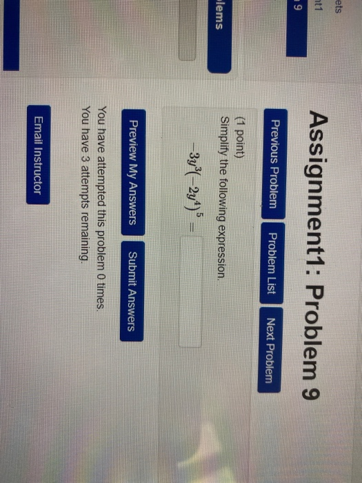 Solved Assignment1: Problem 12 Previous Problem Problem List | Chegg.com