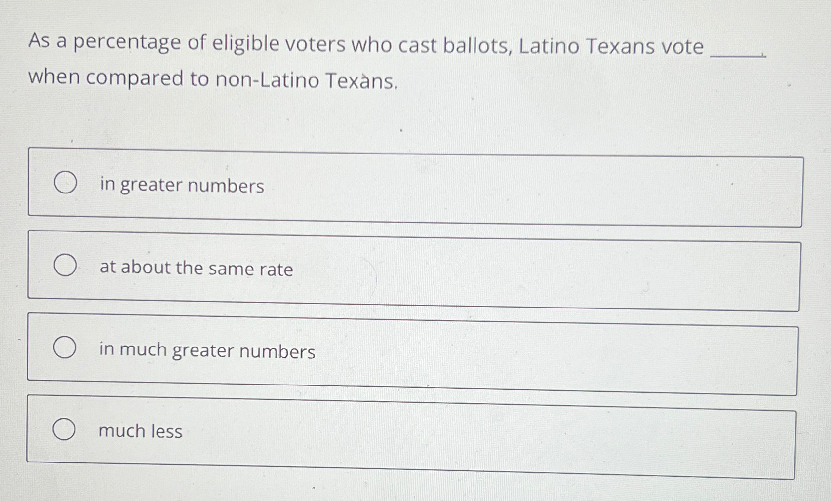 Solved As A Percentage Of Eligible Voters Who Cast Ballots