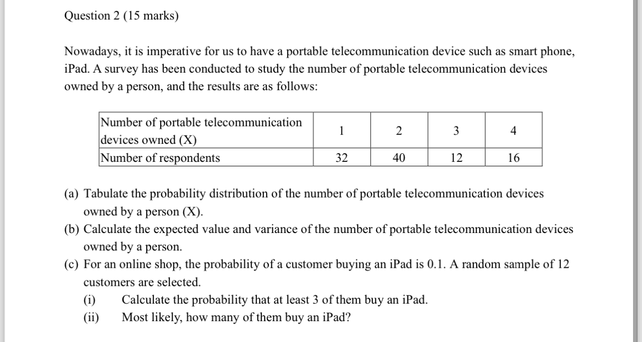 Solved Question 2 15 ﻿marks Nowadays It Is Imperative For