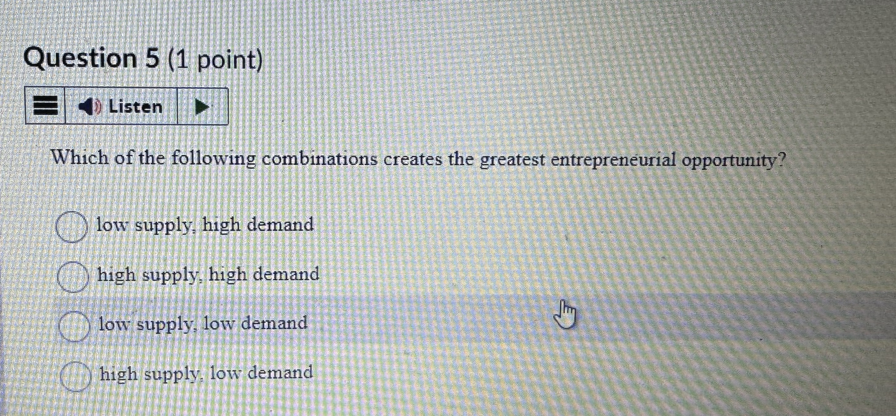 Solved Question 5 (1 ﻿point)ListenWhich of the following | Chegg.com