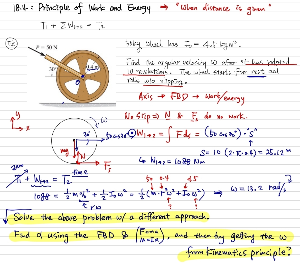 Solved Solve the above problem with a different | Chegg.com