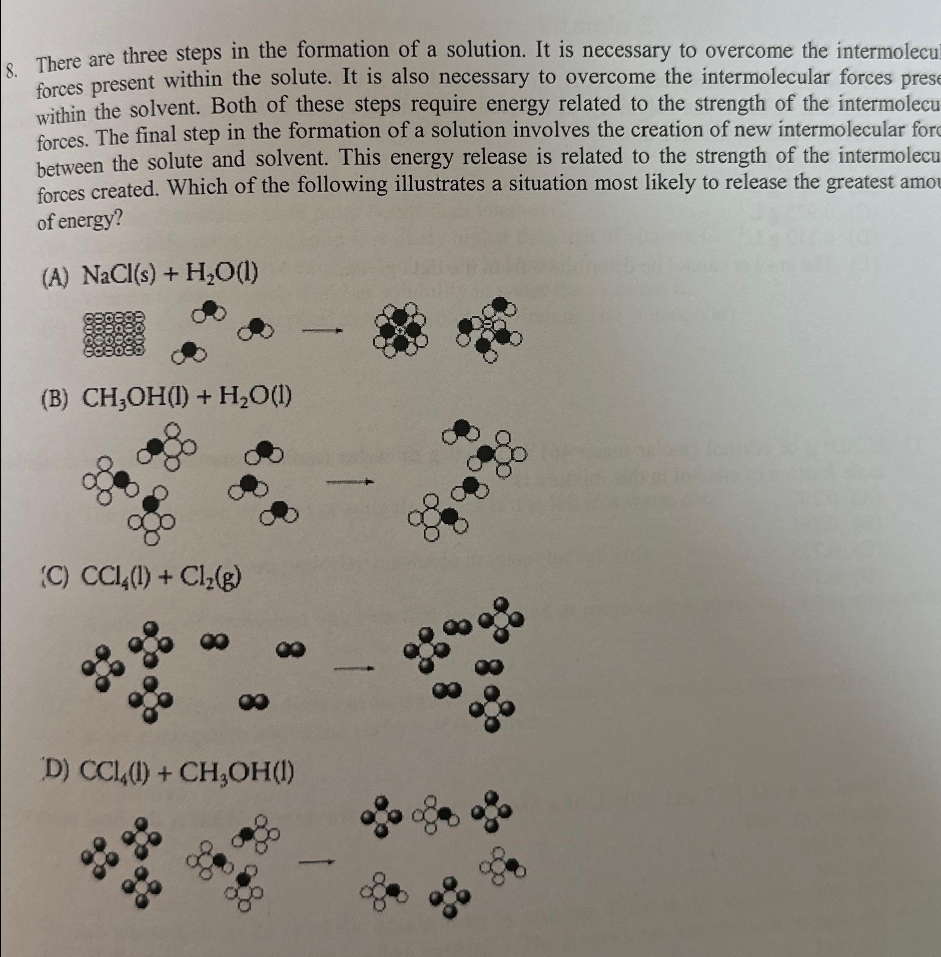 Solved There are three steps in the formation of a solution. | Chegg.com