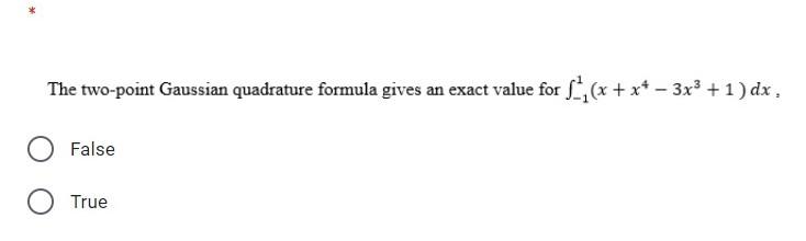 Solved The Two-point Gaussian Quadrature Formula Gives An | Chegg.com