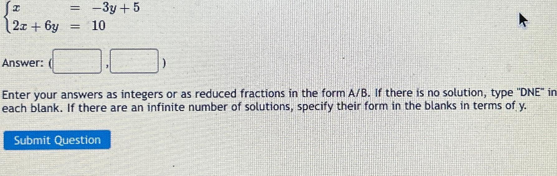 y 30 6 x 5 answer