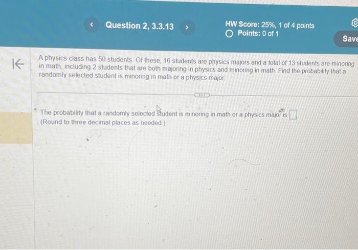 Solved A Physics Class Has 50 Students. Of These, 16 | Chegg.com