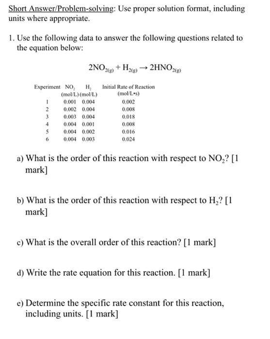 Solved Short Answer/Problem-solving: Use proper solution | Chegg.com