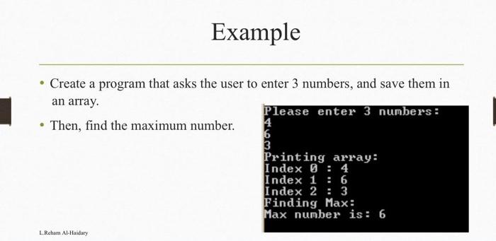Solved Example Create a program that asks the user to enter | Chegg.com