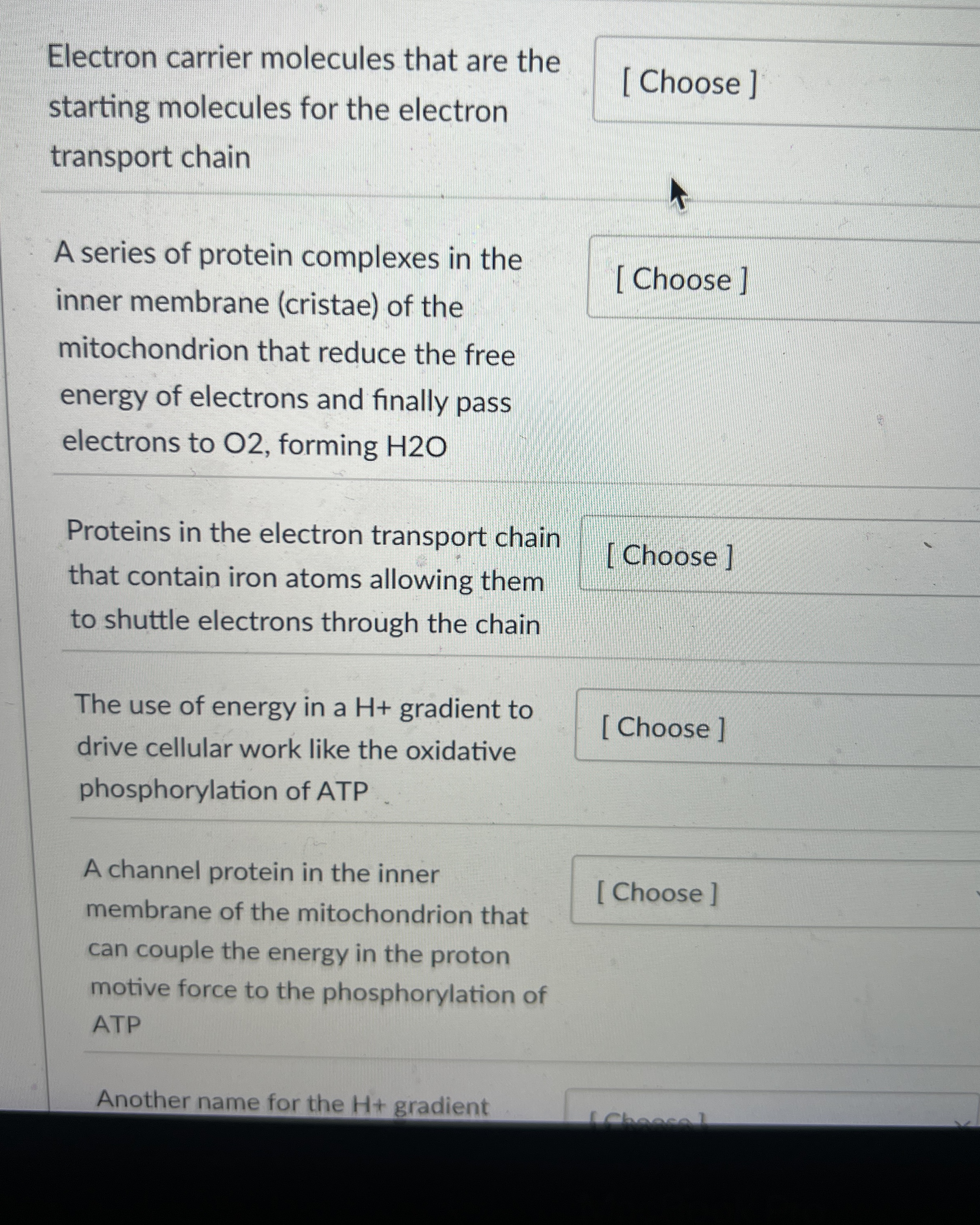 Solved Electron carrier molecules that are thestarting | Chegg.com