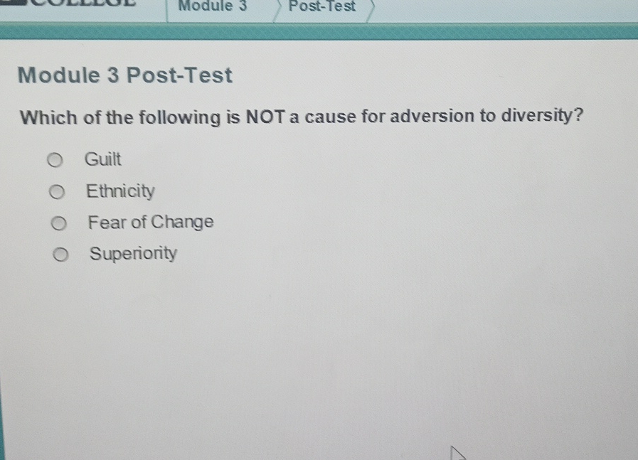 Solved Post-TestModule 3 ﻿Post-TestWhich of the following is | Chegg.com