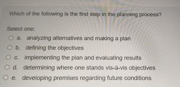 Solved Which of the following is the first step in the | Chegg.com