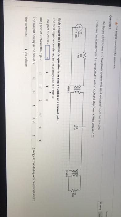 Solved Scots Question The figure below shows a 10 kva power | Chegg.com