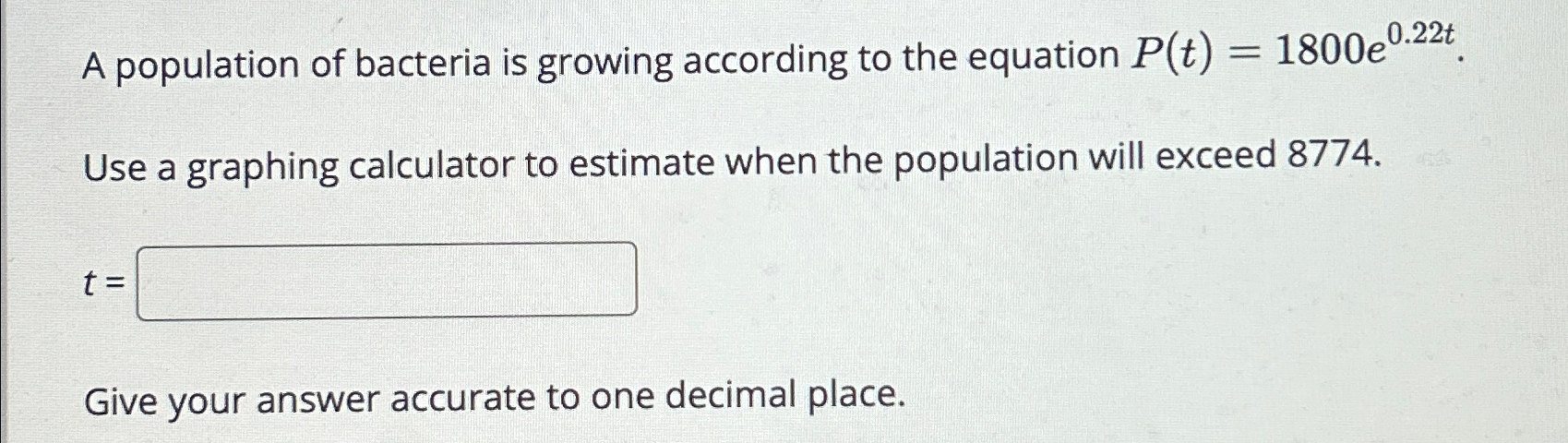 Solved A population of bacteria is growing according to the | Chegg.com