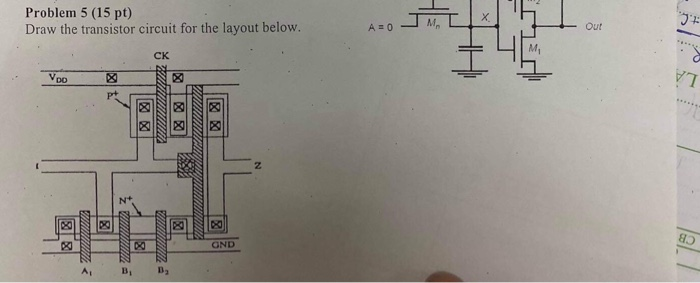 Solved Problem 5 (15 pt) Draw the transistor circuit for the | Chegg.com