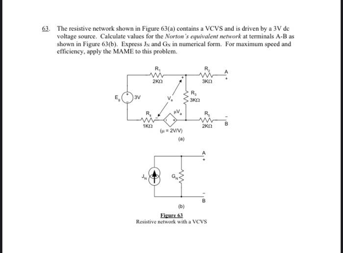 Solved The resistive network shown in Figure 63(a) contains