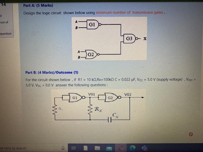 Solved Part A: (5 Marks) Design the logic circuit shown | Chegg.com