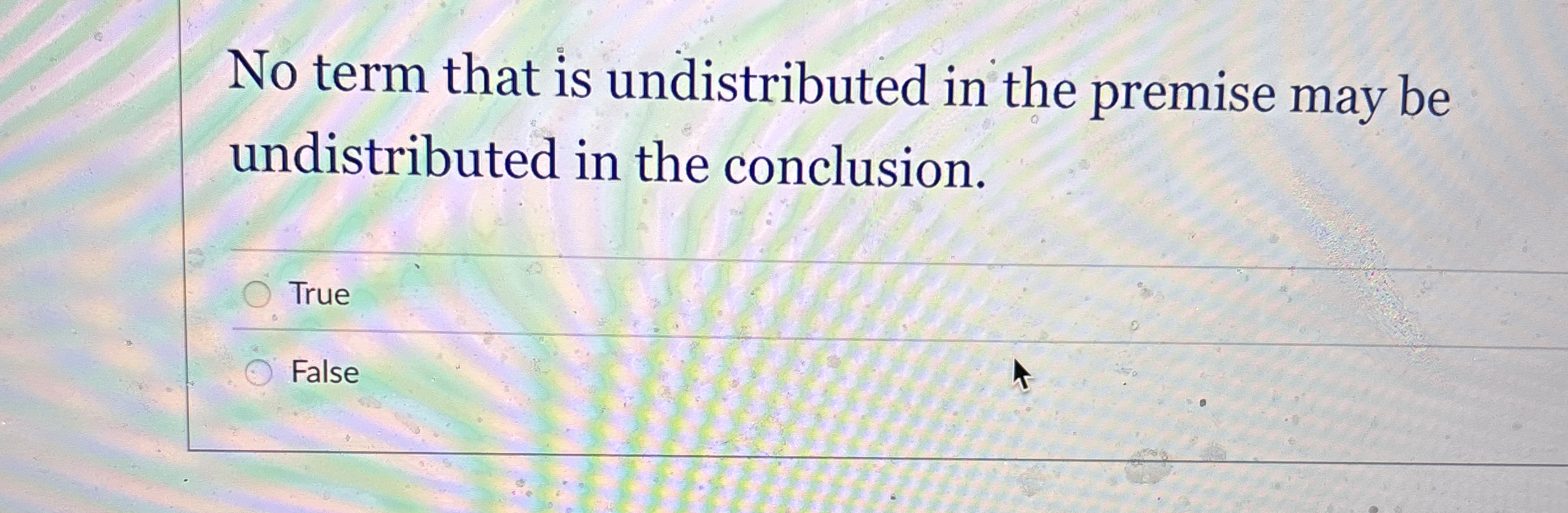 Solved No term that is undistributed in the premise may | Chegg.com