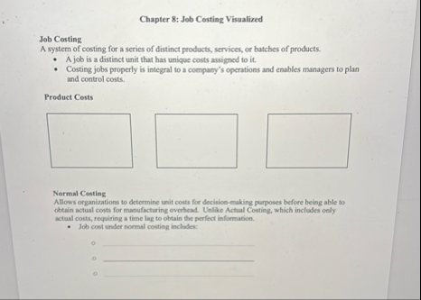 Solved Chapter 8: Job Costing VisualizedJob CostingA system | Chegg.com
