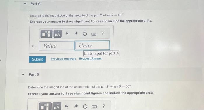 Solved Pin P Is Constrained To Move Along The Curve Defined | Chegg.com