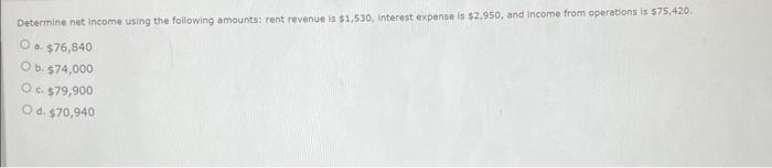 Solved Determine net income using the following amounts: | Chegg.com