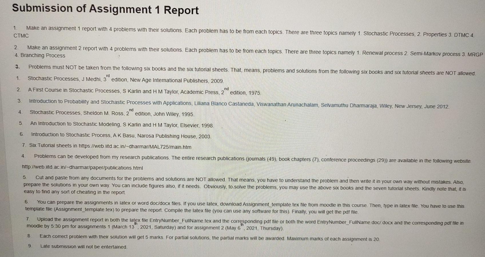 Solved Submission of Assignment 1 Report 1 Make an | Chegg.com