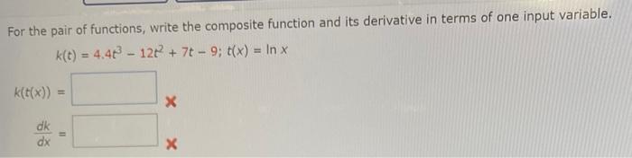 Solved For the pair of functions, write the composite | Chegg.com