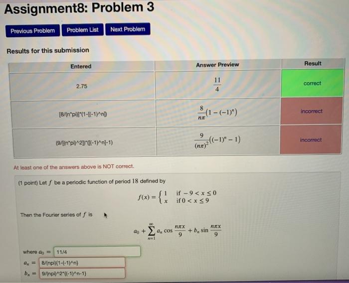 Solved Assignment8: Problem 3 Previous Problem Problem List | Chegg.com