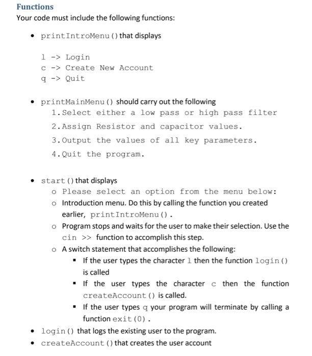 Solved Apply basic and some advanced programming skills to | Chegg.com