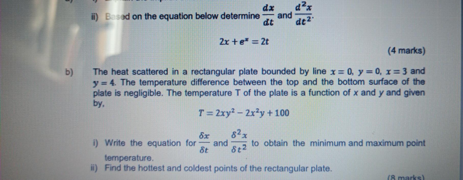 Solved ii) Based on the equation below determine dat and dc2 | Chegg.com