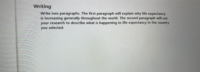 Writing Write two paragraphs. The first paragraph | Chegg.com