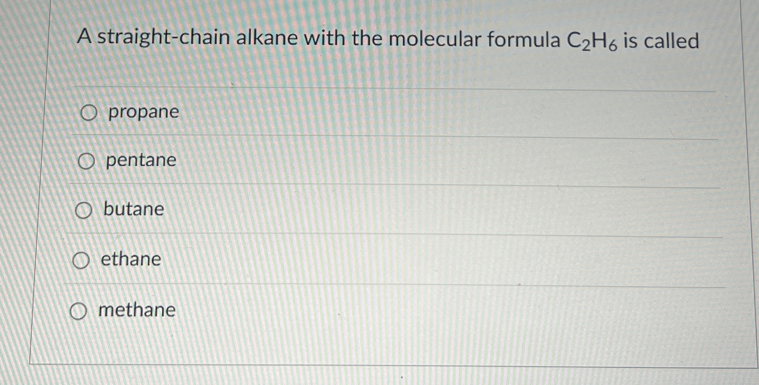 [Solved] A straightchain alkane with the molecular formula