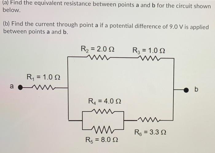 Solved (a) Find The Equivalent Resistance Between Points A | Chegg.com