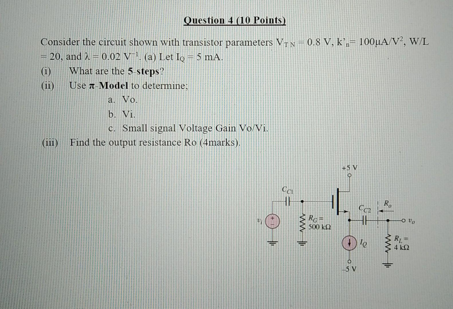 Solved Question 4 (10 Points) TN Consider the circuit shown | Chegg.com
