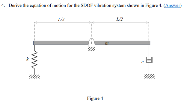 Solved Mechanical Vibration Question, Derive the equation of | Chegg.com