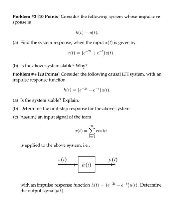 Solved Problem #3 [10 Points] Consider the following system | Chegg.com
