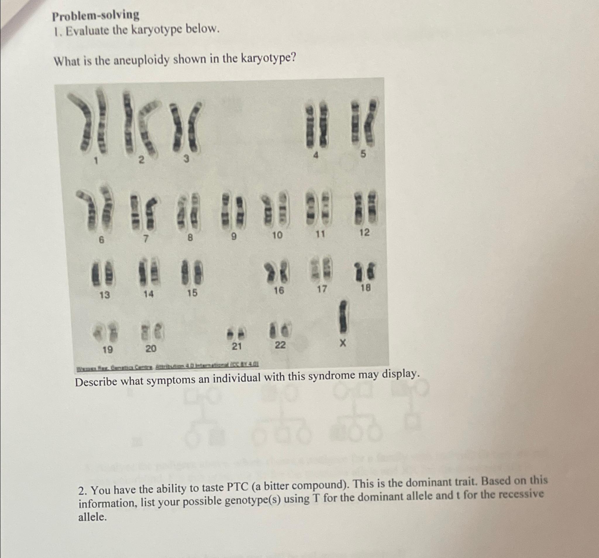 Solved Problem-solvingEvaluate the karyotype below.What is | Chegg.com