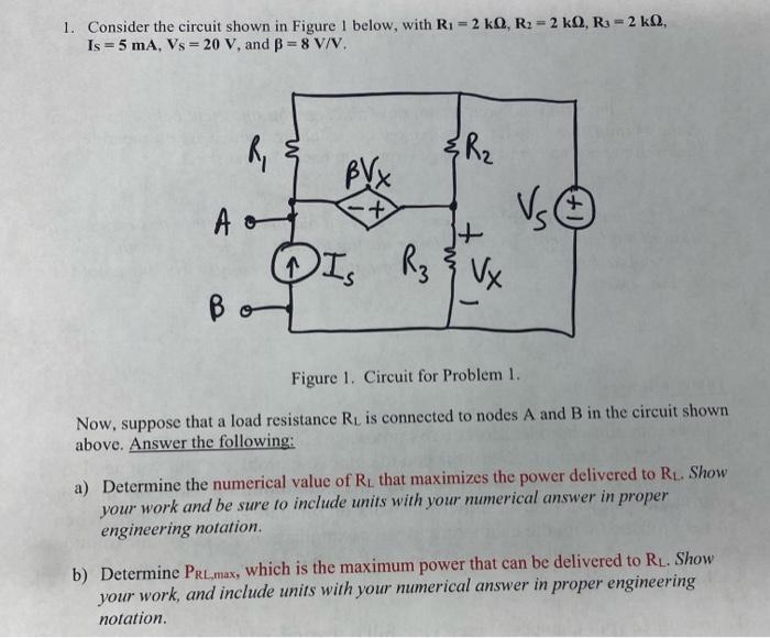 Solved 1. Consider The Circuit Shown In Figure 1 Below, With | Chegg.com