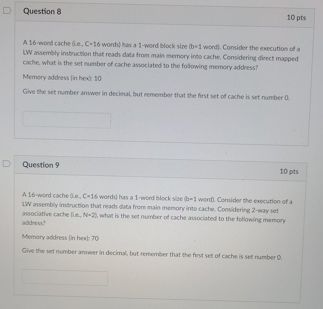 Solved 8 and 9 please | Chegg.com